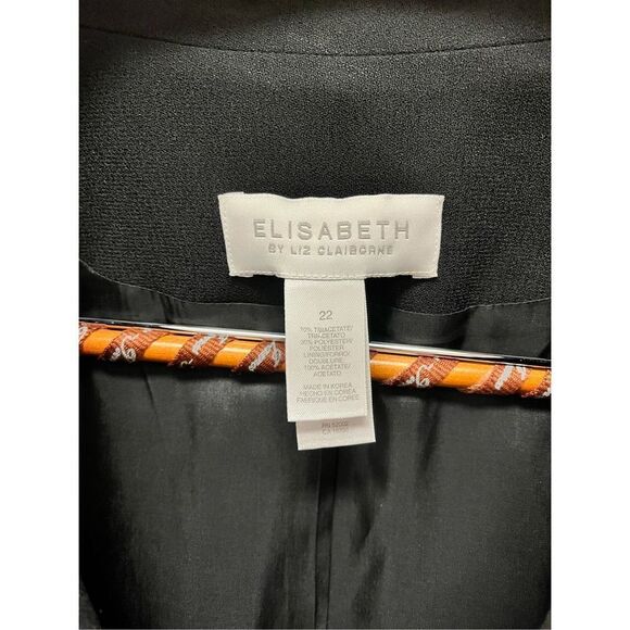 Elisabeth by Liz Claiborne Black Long Suit Jacket sz 22 EUC - Picture 3 of 6